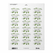 Étiquette Élégant Mariage floral de Bohême (Feuille entière)