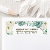 Étiquette Elégant Mariage floral ivoire succulent (En situation)