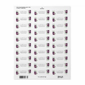 Étiquette Élégant Mariage Floral Purple Vert (Feuille entière)