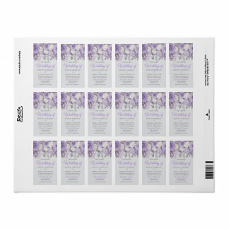 Étiquette Elégant mariage floral violet invitez avec étincel