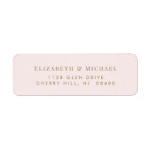 Étiquette Élégant Mariage Gold Rose Adresse de retour (Devant)