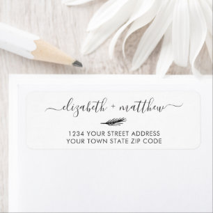 Étiquette Élégant Mariage lettre main Adresse de retour Labe