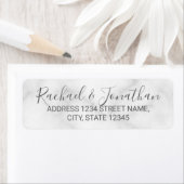 Étiquette Élégant Mariage Marbre blanc (En situation)