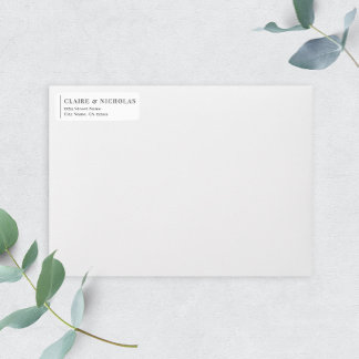 Étiquette Élégant mariage moderne Adresse de retour Label