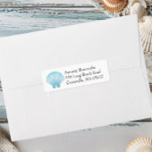 Étiquette Elégant Mariage nautique bleu Shell Beach