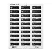 Étiquette Élégant Mariage noir et argent (Feuille entière)