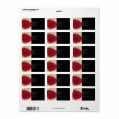 Étiquette Élégant Mariage Red Rose Adresse de retour Label (Feuille entière)