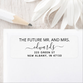 Étiquette Élégant mariage Retour Adresse Futur M. et Mme