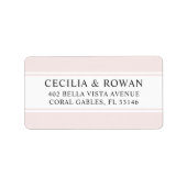 Étiquette Élégant Mariage rose pâle simple Adresse de retour (Devant)