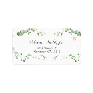 Étiquette Élégant Mariage Verdure Eucalyptus 
