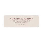 Étiquette Elegant Maroon Typographic (Devant)