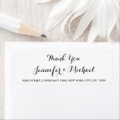 Étiquette Élégant Merci de mariage Adresse de retour Label (En situation)