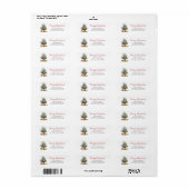 Étiquette Elegant Merry Christmas Tree Return Address Labels (Feuille entière)