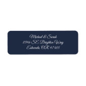 Étiquette Elegant Midnight Navy Blue Return Address (Devant)