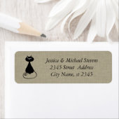 Étiquette Élégant mignon et drôle lin de chat (En situation)