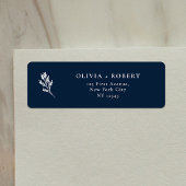 Étiquette Elegant Minimal Botanical Wedding Return Address