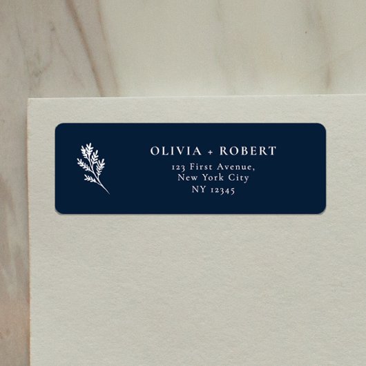 Étiquette Elegant Minimal Botanical Wedding Return Address