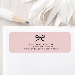 Étiquette Élégant minimal Bow Baby shower Adresse de retour
