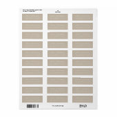 Étiquette Élégant Minimal Chic Grey Adresse de retour (Feuille entière)