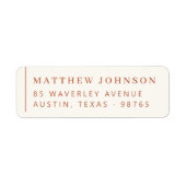 Étiquette Élégant Minimal Gauche alignée Adresse de retour (Devant)