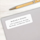 Étiquette Élégant minimal noir blanc Mariage Adresse de reto