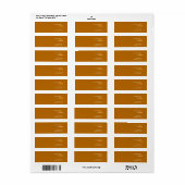 Étiquette Elégant minimal Tiger's Eye Moderne (Feuille entière)
