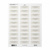 Étiquette Élégant minimalisme typographique beige (Feuille entière)