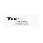 Étiquette Élégant minimaliste Bold Calligraphie Mariage blan (Devant)