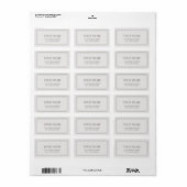 Étiquette Élégant Minimaliste Gris Clair (Feuille entière)