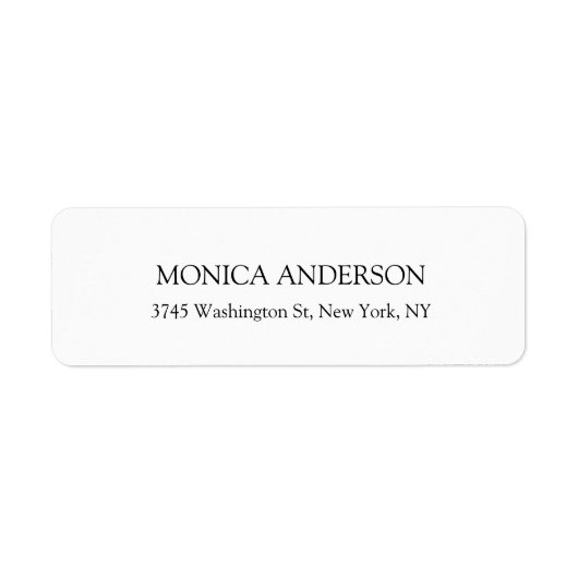 Étiquette Élégant minimaliste moderne blanc (Devant)