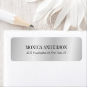 Étiquette Élégant minimaliste moderne gris argent (En situation)