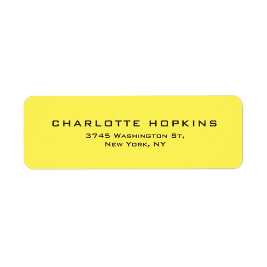 Étiquette Élégant minimaliste moderne Jaune clair (Devant)