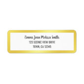 Étiquette Élégant minimaliste moderne Or Frame Chic (Devant)