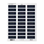 Étiquette Élégant Minimaliste Navy (Feuille entière)