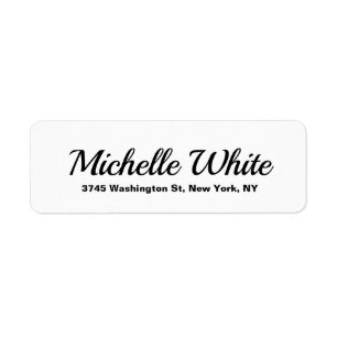 Étiquette Élégant minimaliste noir & blanc gris rétro