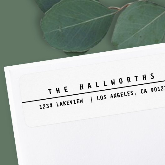 Étiquette Élégant minimaliste noir et blanc