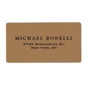 Étiquette Élégant minimaliste Plaine moderne (Devant)