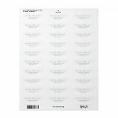 Étiquette Élégant Minimaliste Sarcelle (Feuille entière)