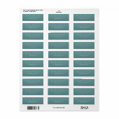 Étiquette Élégant Minimaliste Sarcelle (Feuille entière)