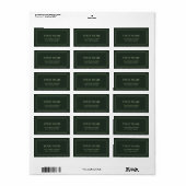 Étiquette Élégant minimaliste vert forêt (Feuille entière)