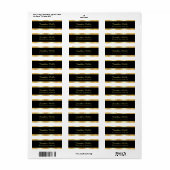 Étiquette Elegant Modern Black And Gold Return Address (Feuille entière)