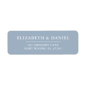 Étiquette Elegant Modern Dusty Blue Wedding Return Address (Devant)