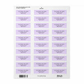 Étiquette Elegant Modern Purple Casual Contemporary Script (Feuille entière)