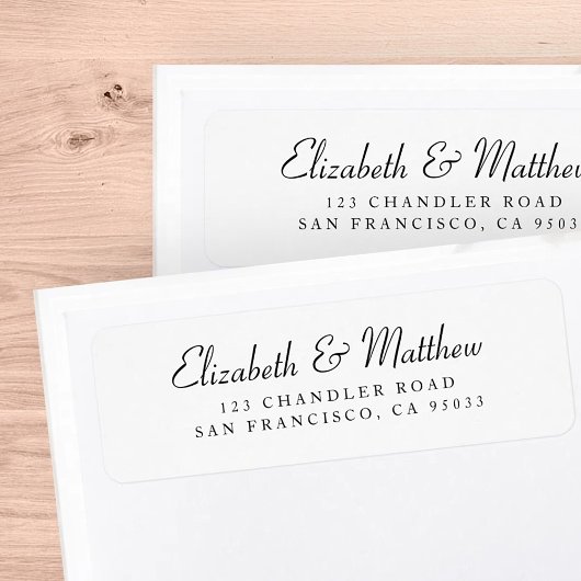 Étiquette Elegant Modern Simple Script Return Address