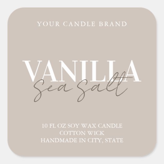 Étiquette élégant moderne à bougie (Devant)