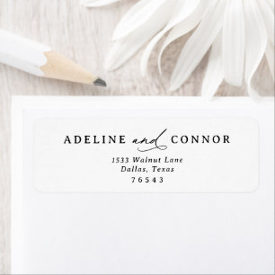 Étiquette Élégant Moderne Calligraphie Mariage Adresse de re