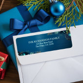 Étiquette Élégant moderne chic bleu Noël Adresse de retour