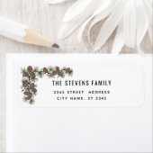 Étiquette élégant moderne de branche de pin (En situation)