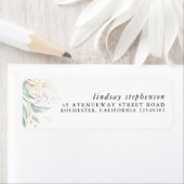 Étiquette Élégant Moderne Feuillage Doré (En situation)