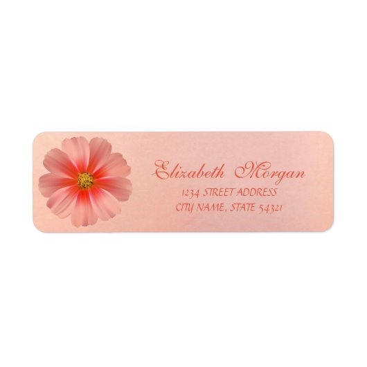 Étiquette Élégant Moderne Fleur Adresse (Devant)